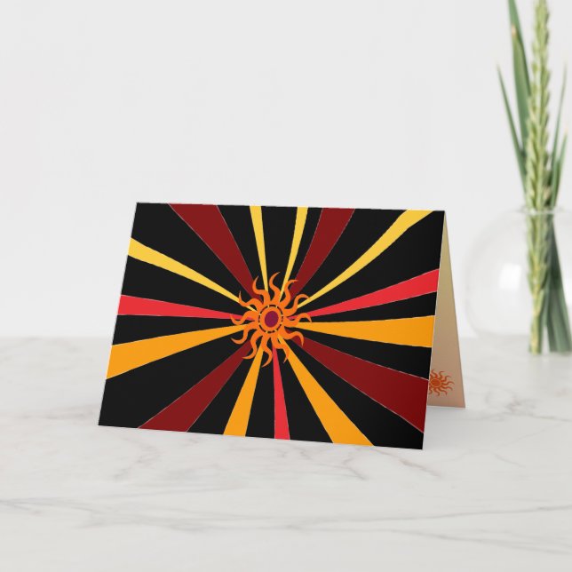 Cartão Abstrato Sun Birthday (Frente)