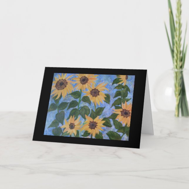 Cartão Abstrato Sunflower Painting de Julia Morrill (Frente)