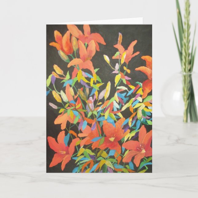 Cartão Abstrato tiger lily notecard (Frente)