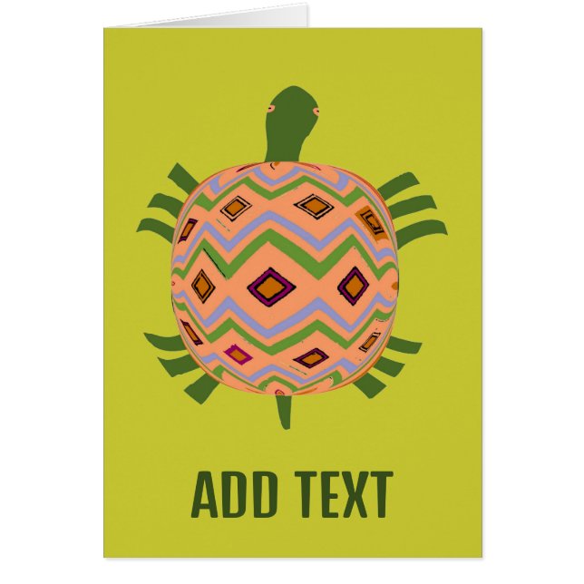 Cartão Abstrato Turtle, adicionar texto, (Frente)