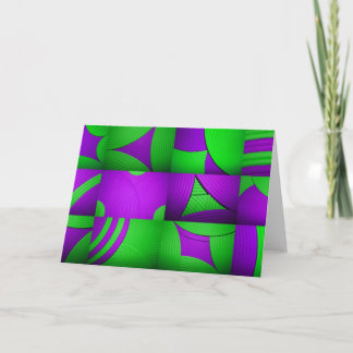 Cartão abstrato verde & do roxo de teste padrão