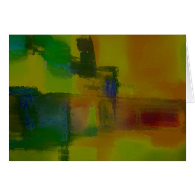 Cartão Abstrato Verde Moderno Amarelo (Frente Horizontal)