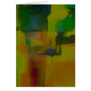 Cartão Abstrato Verde Moderno Amarelo