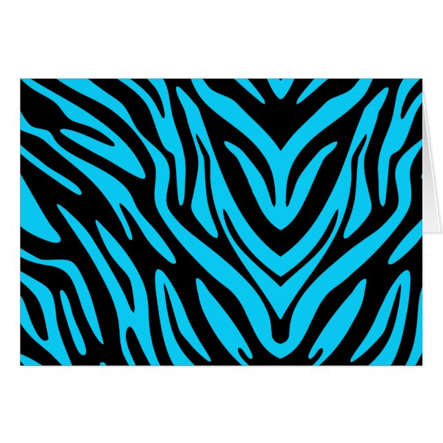 Cartão Abstrato Zebra Azul (Frente Horizontal)
