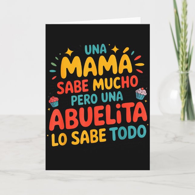 Cartão Abuelita Sabe Todo Dia De La Madre Spanish Grandmo (Frente)