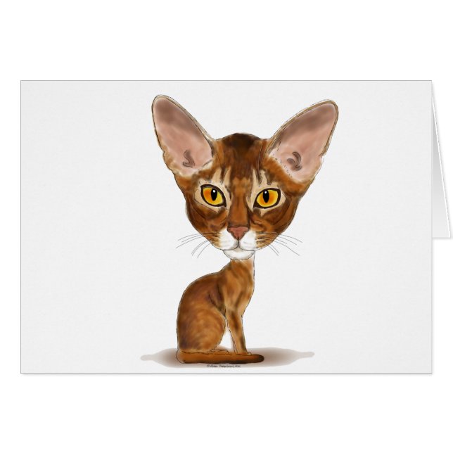 Cartão Abyssinian da caricatura (Frente Horizontal)