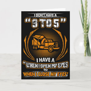 Cartão Acabador de Concreto Vintage Eu Não Tenho 9 a 5