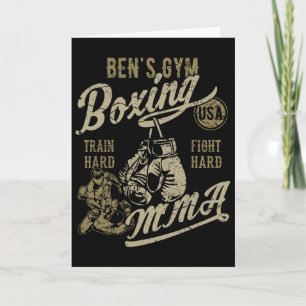 Cartão Academia de Boxe do Ben Design Retrô de Mma Para o