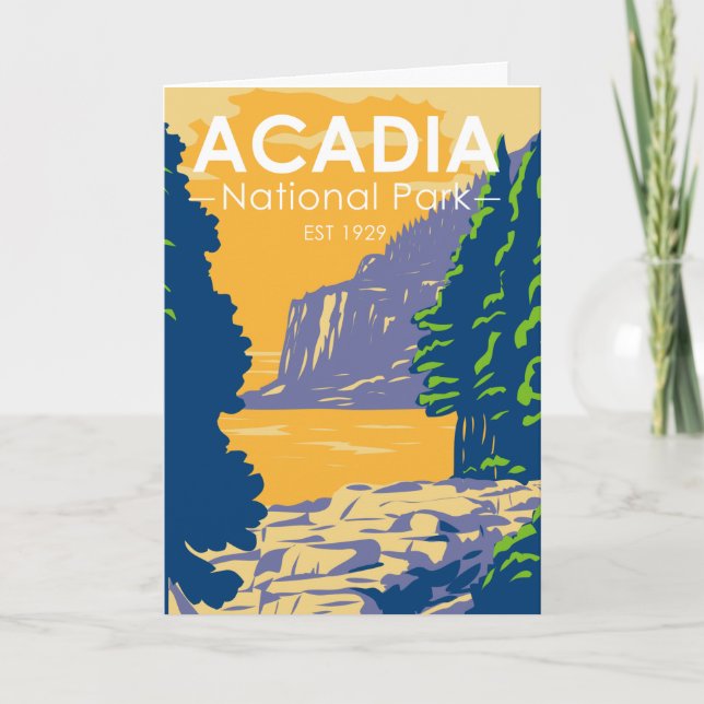 Cartão Acadia National Park Bar Harbor Ocean Path (Frente)