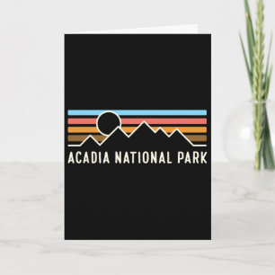 Cartão Acadia National Park Linhas de Montanha Retro Acam