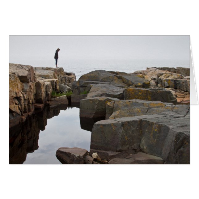 Cartão Acadia NP: na ponta da península de Schoodic (Frente Horizontal)