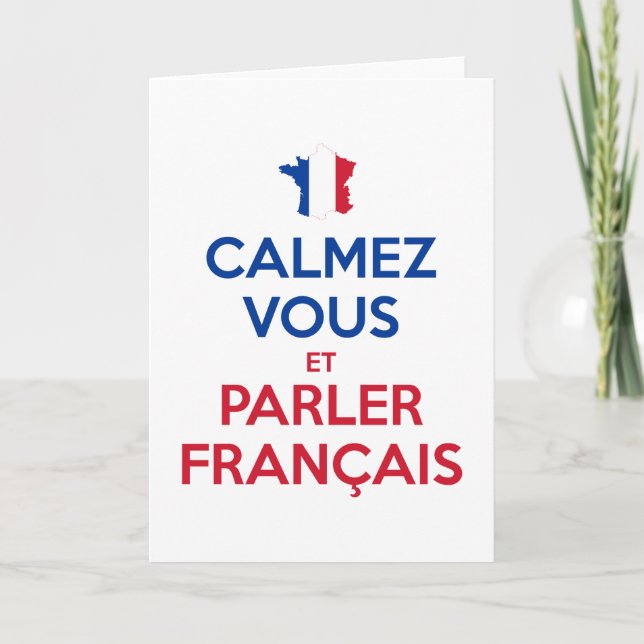 Cartão Acalme-se e Fale Francês (Frente)