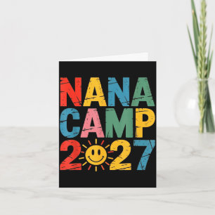 Cartão Acampamento da Nana 2027 férias de verão da famíli