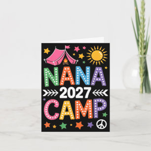 Cartão Acampamento da Nana 2027 férias de verão da famíli
