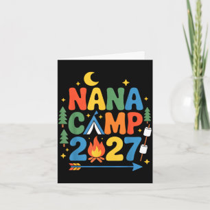 Cartão Acampamento da Nana 2027 férias de verão da famíli