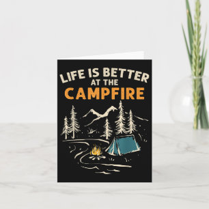 Cartão Acampamento De Acampamento Camp Camping Campfire A