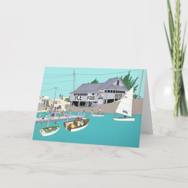 Cartão Acampamento de Pesca de Sarasota (Frente)