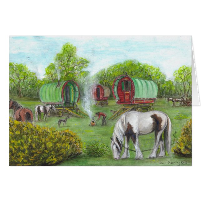 Cartão Acampamento de Verão (Frente Horizontal)