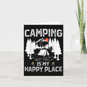 Cartão Acampamento É O Meu Lugar Feliz Campo De Floresta
