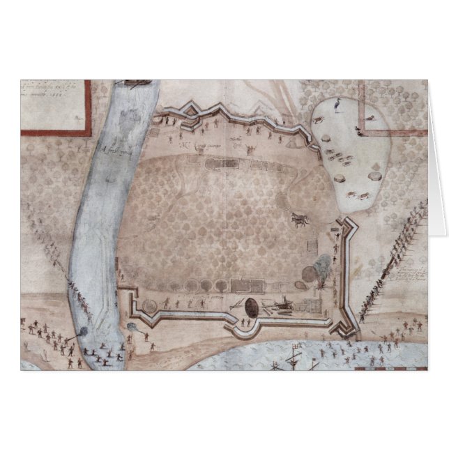 Cartão Acampamento fortificado, Puerto Rico (Frente Horizontal)