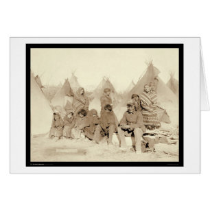 Cartão Acampamento indiano SD 1891 de Miniconjou do pé