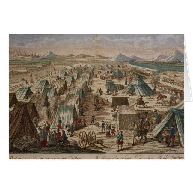 Cartão Acampamento militar, c.1780 (Frente Horizontal)