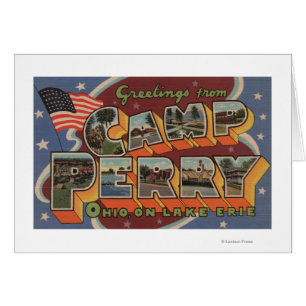 Cartão Acampamento Perry, Ohio - Lago Erie