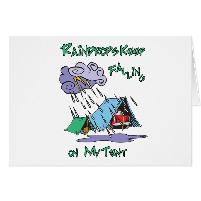 Cartão Acampamento Raindrops (Frente Horizontal)