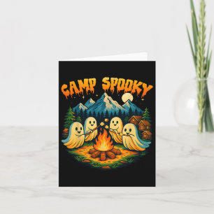 Cartão Acampamento Spooky Summerentre o Fantasma Cute do 