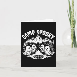 Cartão Acampamento Spooky Summerentre o Fantasma Cute do