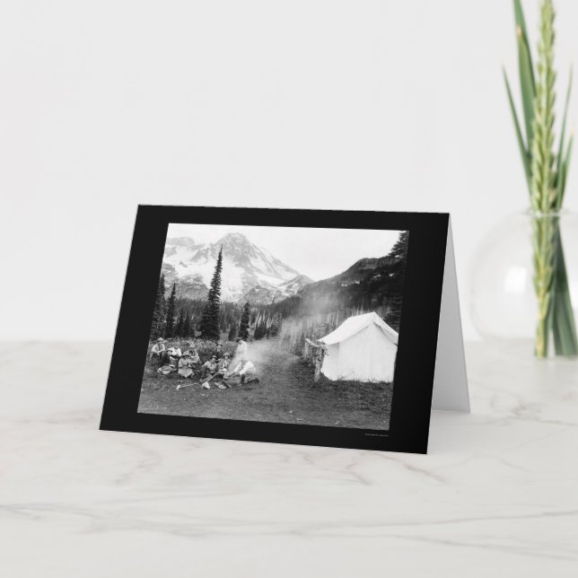 Cartão Acampando no indiano Henry, o Monte Rainier, WA (Frente)