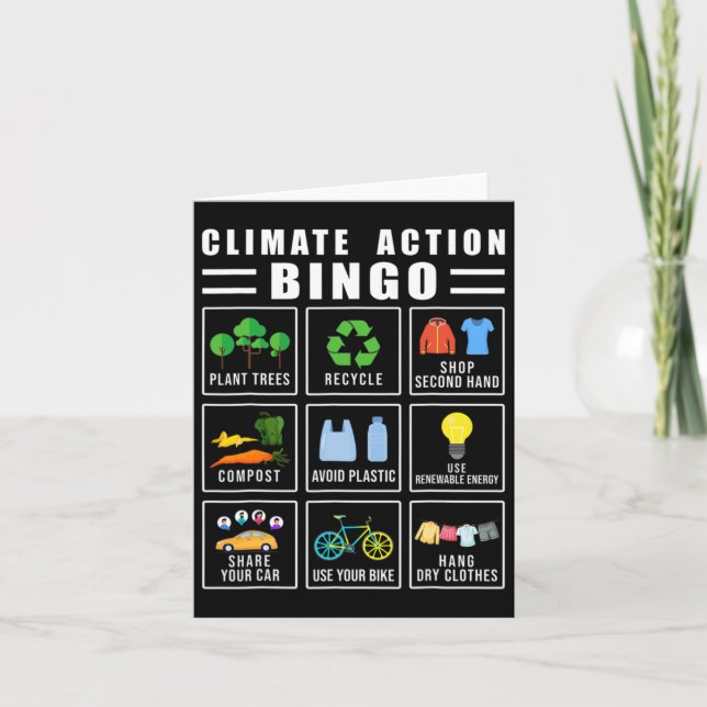 Cartão Ação Climática Bingo Terra Dia das Alterações Clim (Frente)