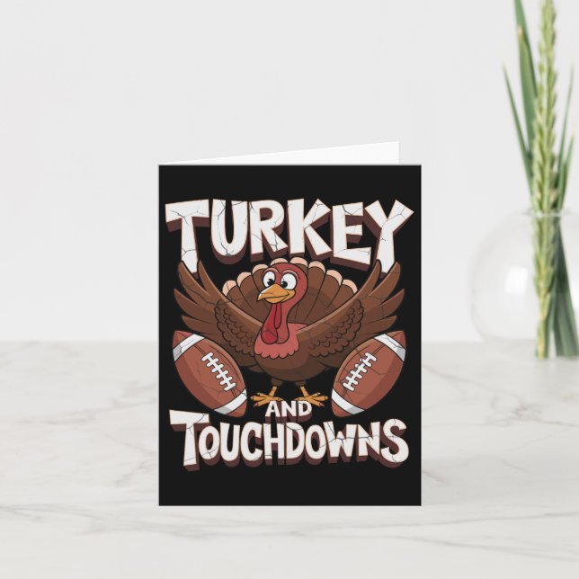 Cartão Ação De Graças Da Turquia E Dos Touchdowns De Fute (Frente)