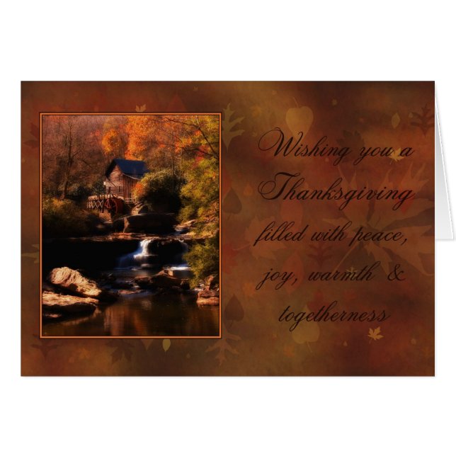 Cartão Ação de Graças de Autumn Mill (Frente Horizontal)