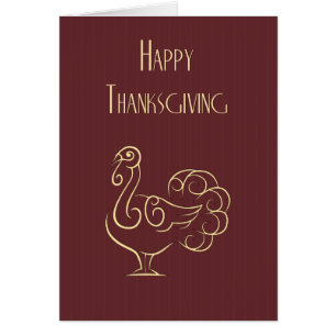 Cartão Ação de Graças Deco Turkey