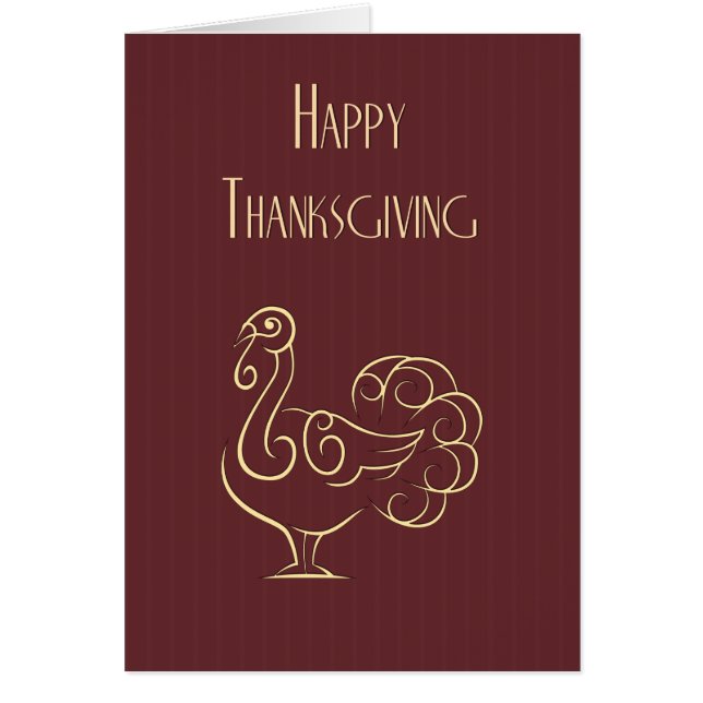 Cartão Ação de Graças Deco Turkey (Frente)