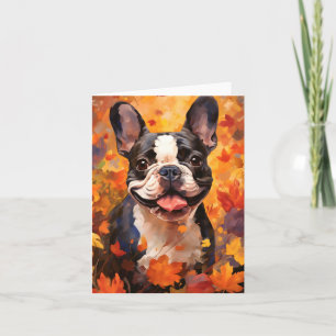 Cartão Ação de Graças do Bulldog Francês
