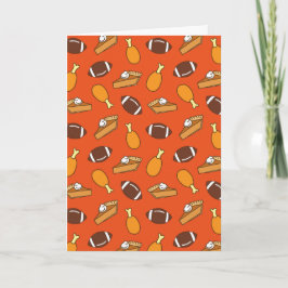 Cartão Ação de Graças e Padrão de Futebol