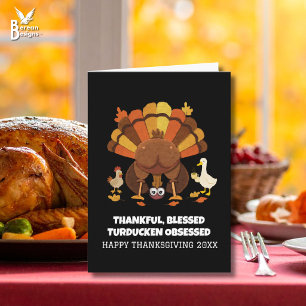 Cartão Ação de Graças engraçada de Turducken