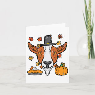 Cartão Ação de Graças Peregrino Goat Engraçado Queda Home