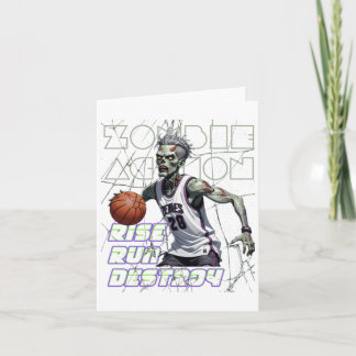 Cartão Ação Zombie de Basquete