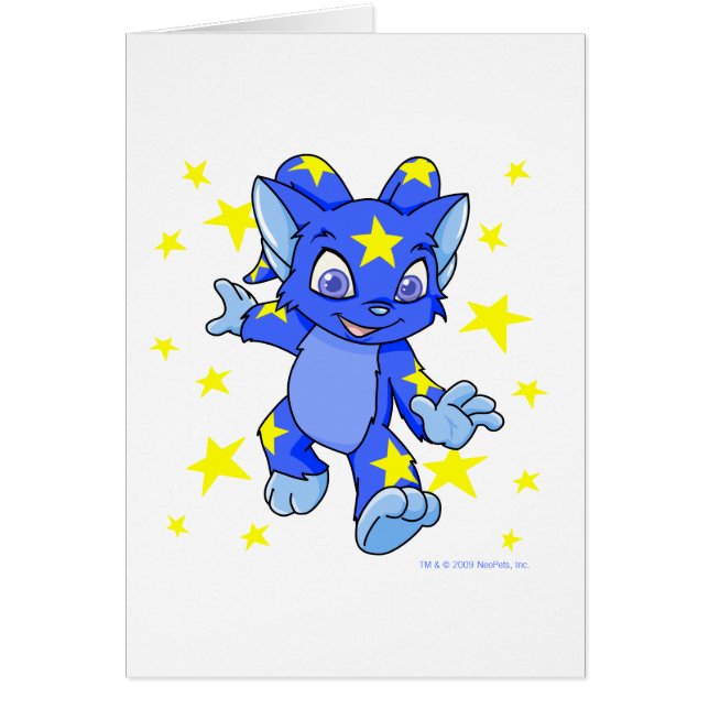 Cartão Acara estrelado Excited com explosão da estrela (Frente)