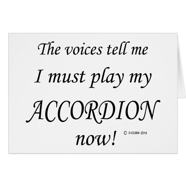 Cartão Accordion Voices diz que deve jogar (Frente Horizontal)