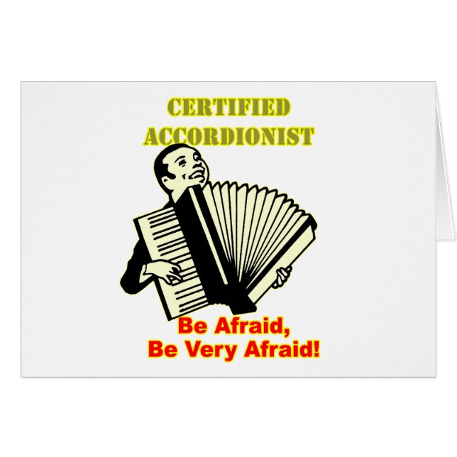 Cartão Accordionist certificado (Frente Horizontal)