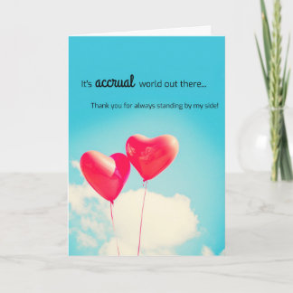 Cartão Accounting Accrual World - Funny Valentine's Card