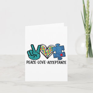 Cartão Aceitação de Amor de Paz Coração _ Autismo Saúde M
