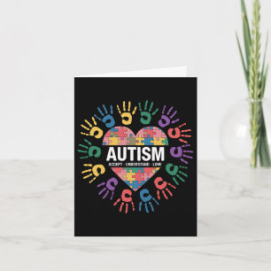 Cartão Aceitação E Amor Adotam Consciência Do Autismo