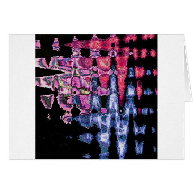 Cartão Achempong Modern Synthwave: Rosa Azul Abstrato   (Frente Horizontal)