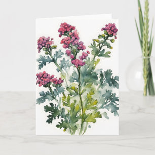 Cartão Achillea - Flores aquarela