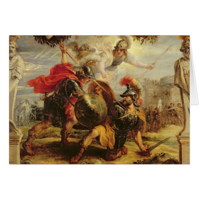 Cartão Achilles que derrota Hector, 1630-32 (Frente Horizontal)